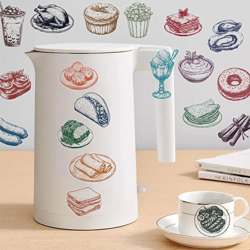 50PCS Retro Food Stickers Set  - огляд і ціна Yummy Food Snacks