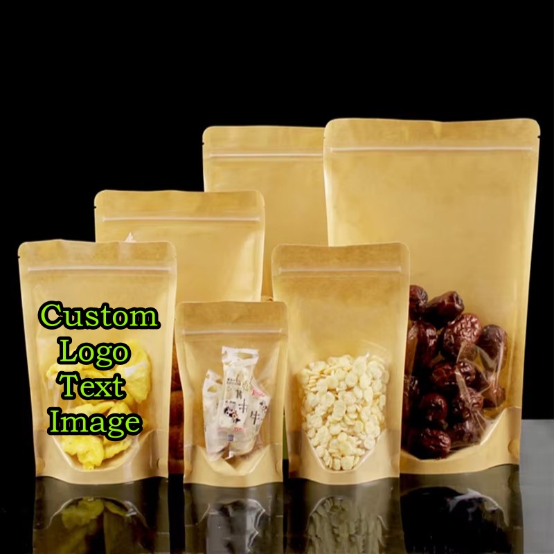 100PCS Clear Stand-up Kraft Pa - огляд і ціна Food Or Snacks